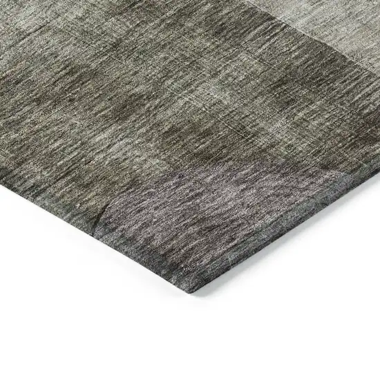 8' Brown Blue And Green Round Geometric Washable Indoor Outdoor Area Rug Photo 3