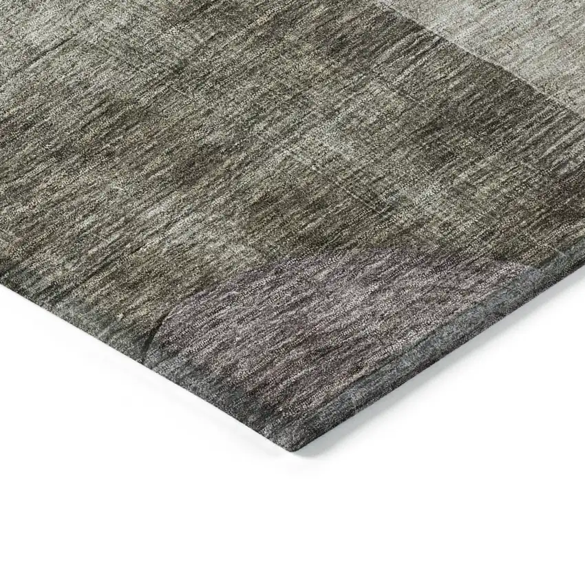 8' Brown Blue And Green Round Geometric Washable Indoor Outdoor Area Rug Photo 3
