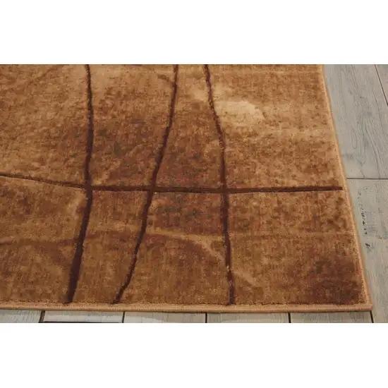 8' Brown Floral Power Loom Runner Rug Photo 8
