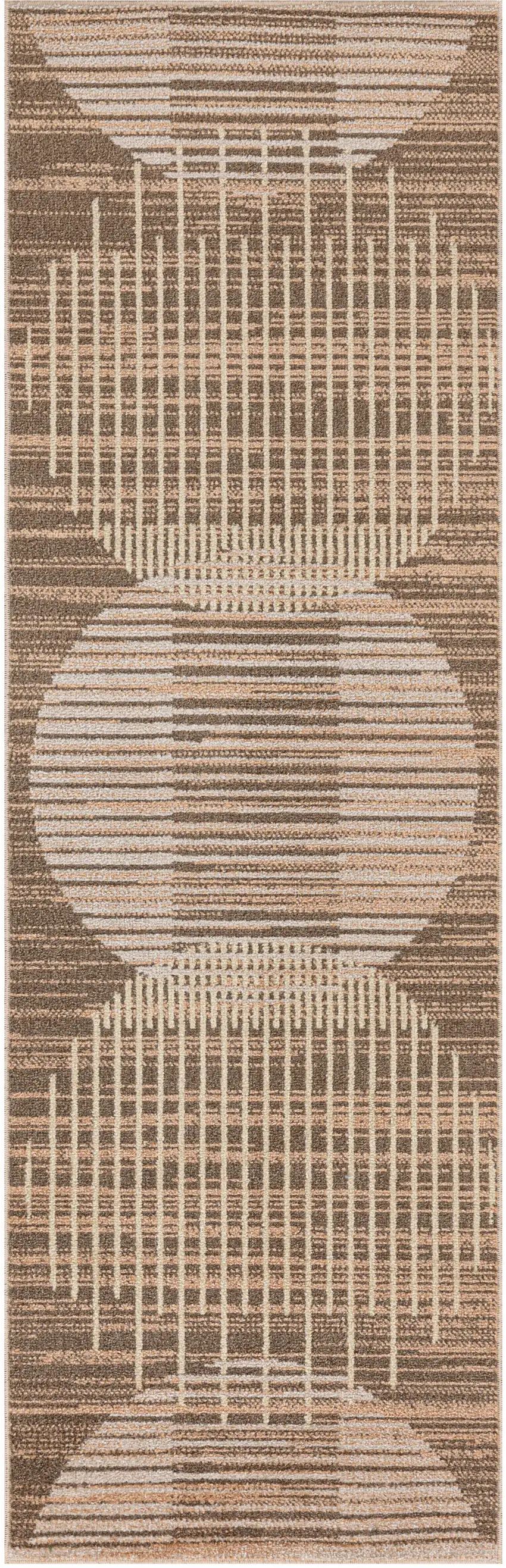 6' Brown Geometric Runner Rug Photo 2