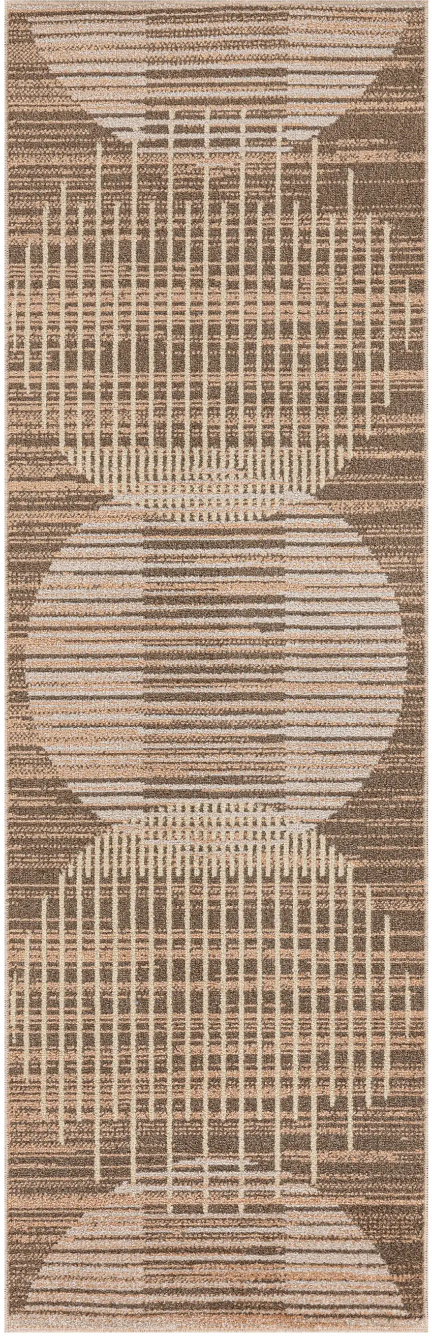 6' Brown Geometric Runner Rug Photo 3