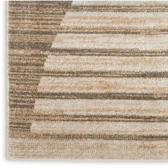 6' Brown Geometric Runner Rug Photo 9
