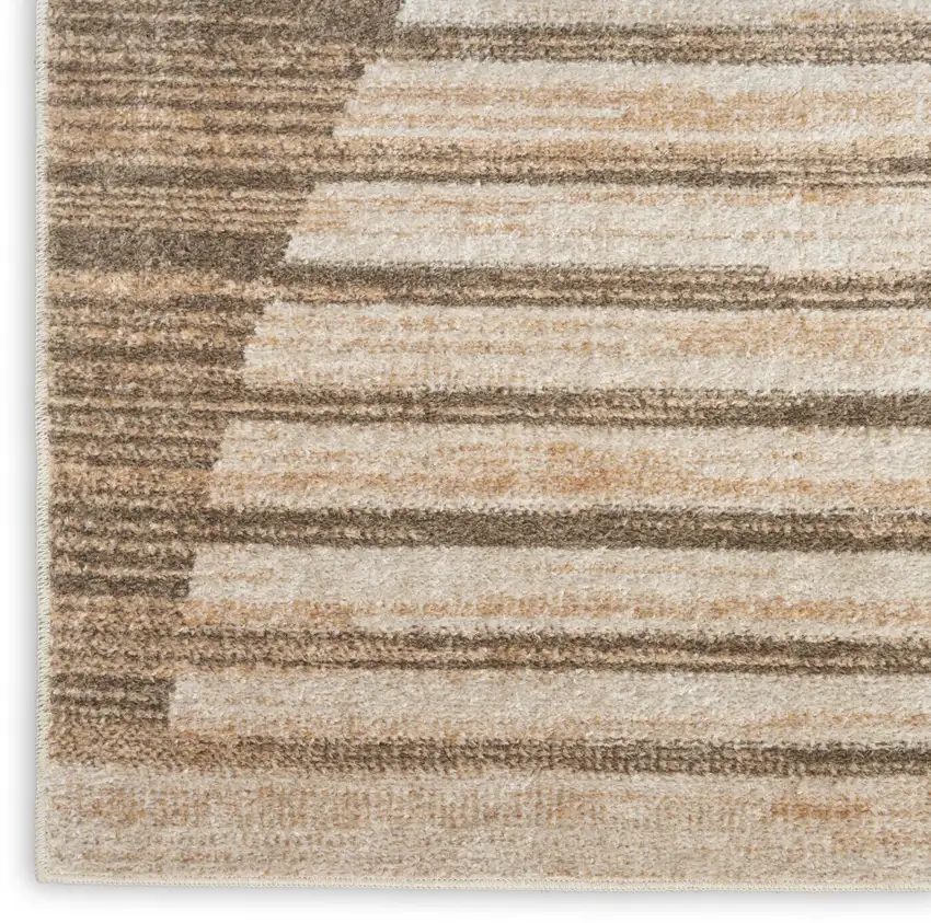 6' Brown Geometric Runner Rug Photo 9