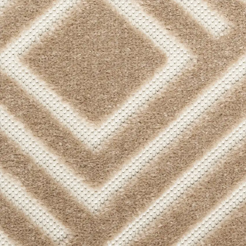 6' Brown Geometric Runner Rug Photo 3