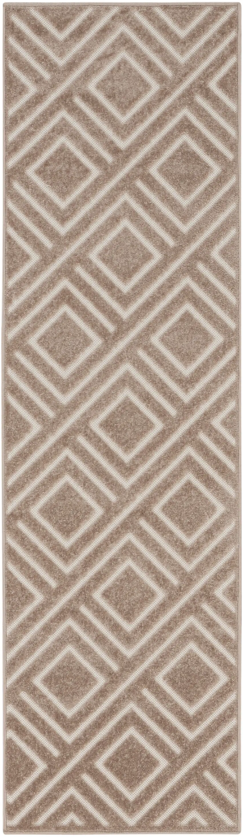 6' Brown Geometric Runner Rug Photo 5