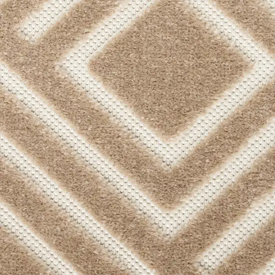 6' Brown Geometric Runner Rug Photo 2