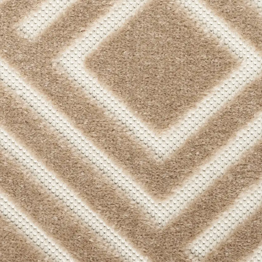 6' Brown Geometric Runner Rug Photo 2