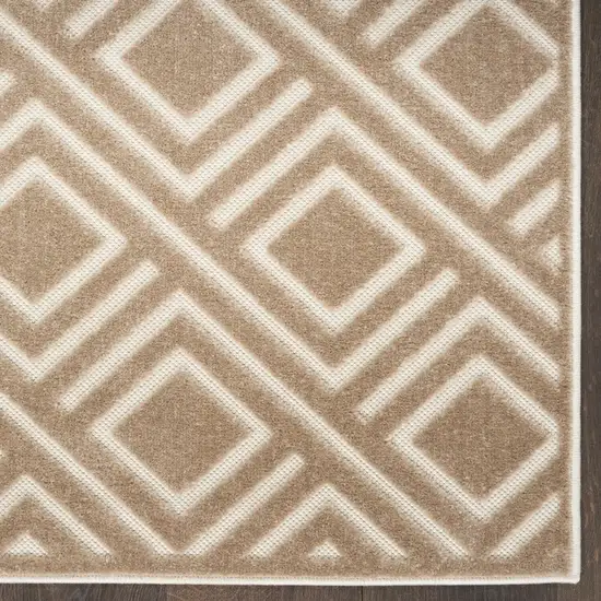 6' Brown Geometric Runner Rug Photo 6