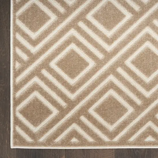 6' Brown Geometric Runner Rug Photo 7