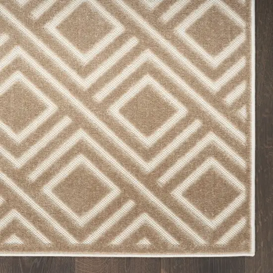 6' Brown Geometric Runner Rug Photo 8