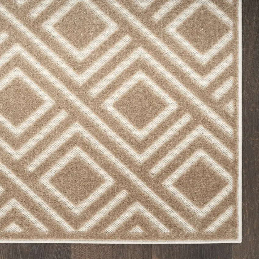 6' Brown Geometric Runner Rug Photo 8