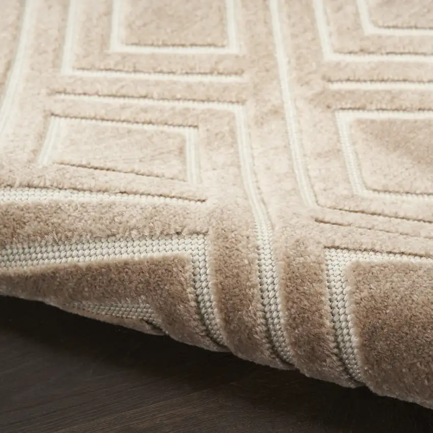 6' Brown Geometric Runner Rug Photo 9
