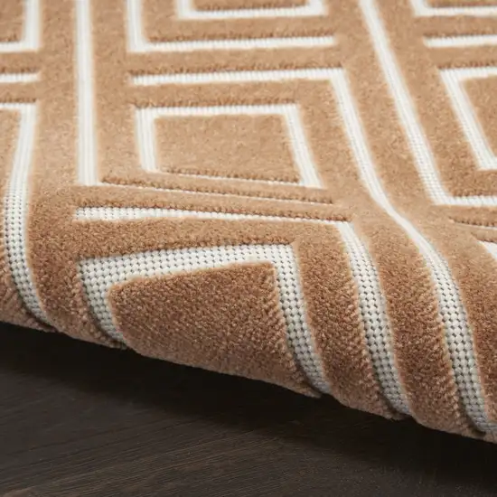 6' Brown Geometric Runner Rug Photo 9