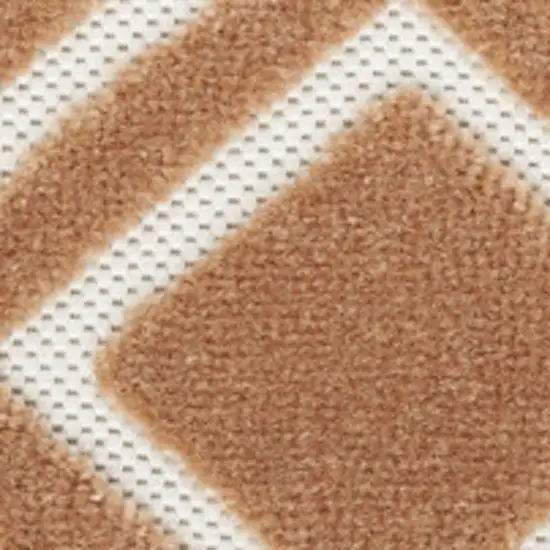 6' Brown Geometric Runner Rug Photo 6