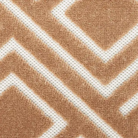 6' Brown Geometric Runner Rug Photo 2
