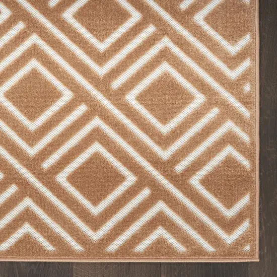 6' Brown Geometric Runner Rug Photo 8