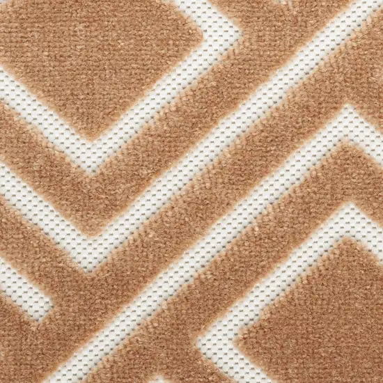 6' Brown Geometric Runner Rug Photo 3