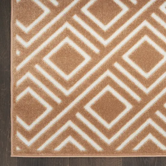 6' Brown Geometric Runner Rug Photo 7