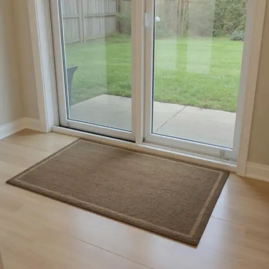 6' Brown Geometric Runner Rug Photo 1