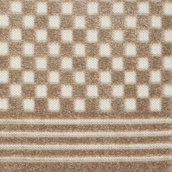 6' Brown Geometric Runner Rug Photo 7