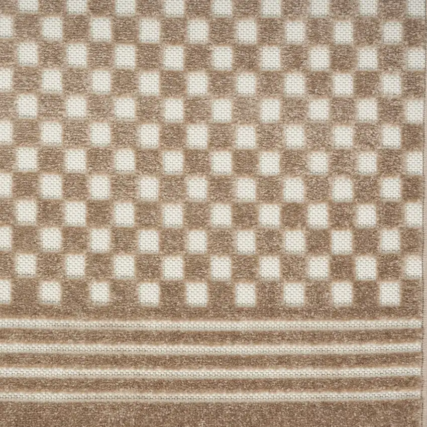 6' Brown Geometric Runner Rug Photo 8