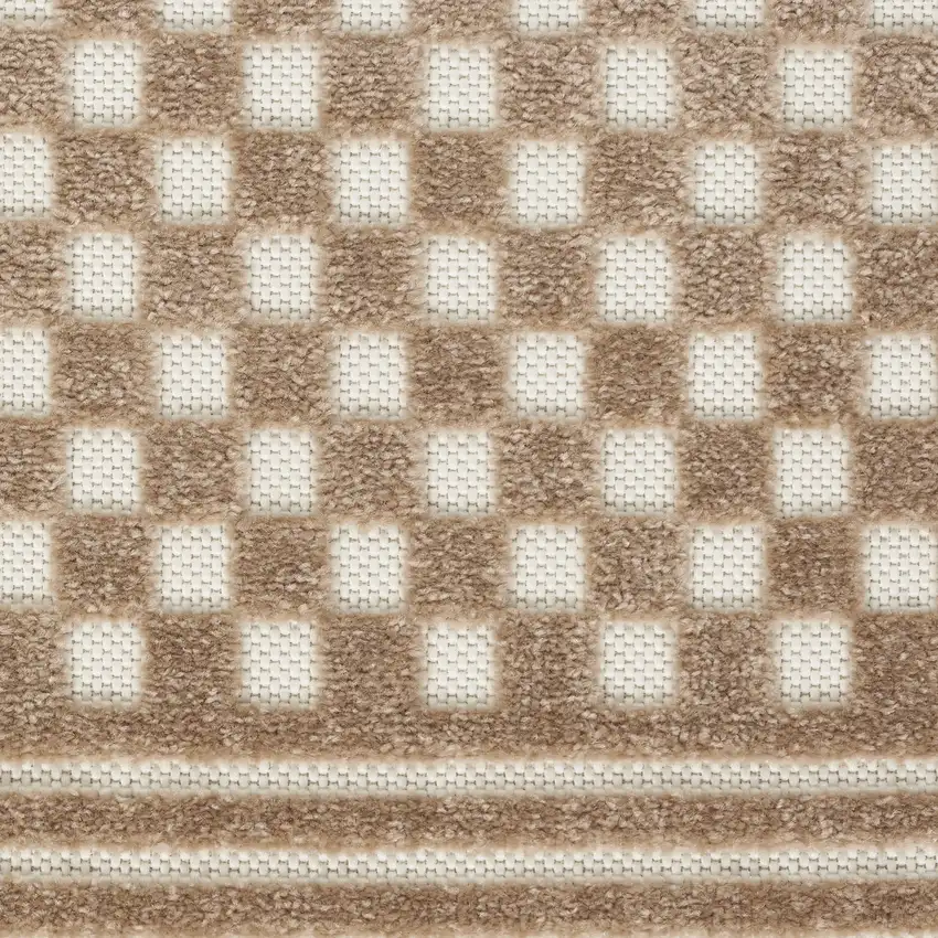 6' Brown Geometric Runner Rug Photo 3
