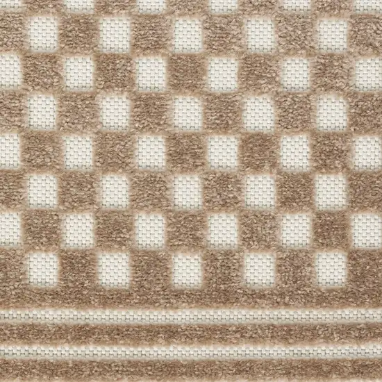 6' Brown Geometric Runner Rug Photo 3