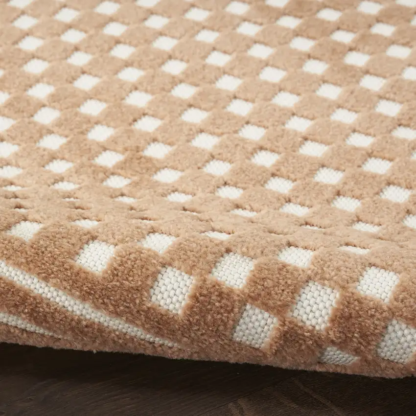 6' Brown Geometric Runner Rug Photo 5