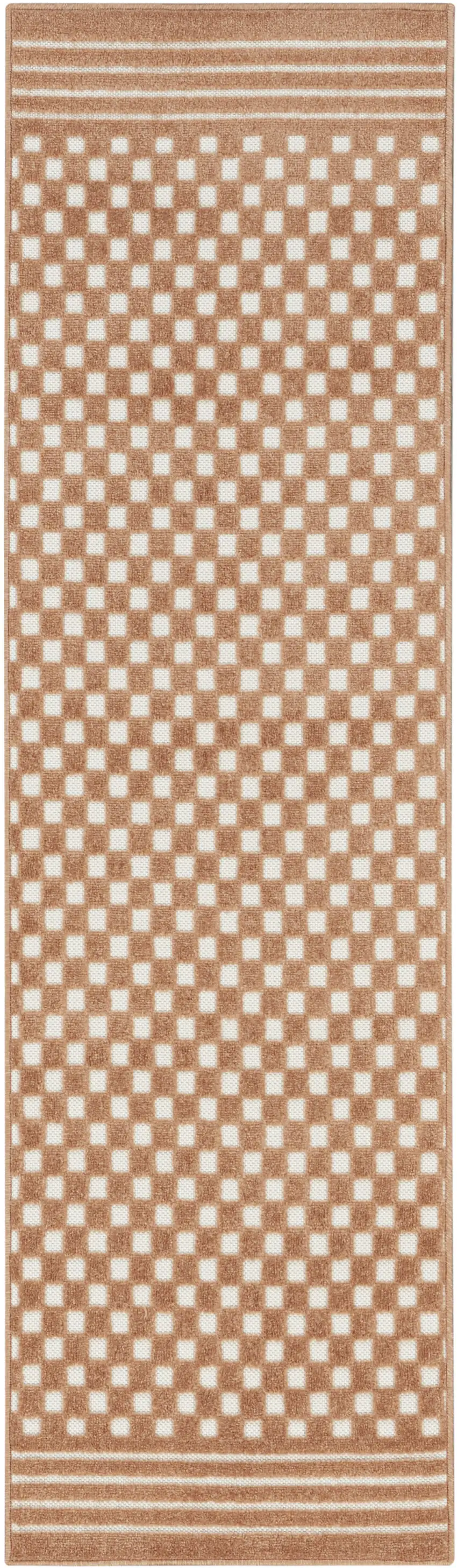 6' Brown Geometric Runner Rug Photo 1