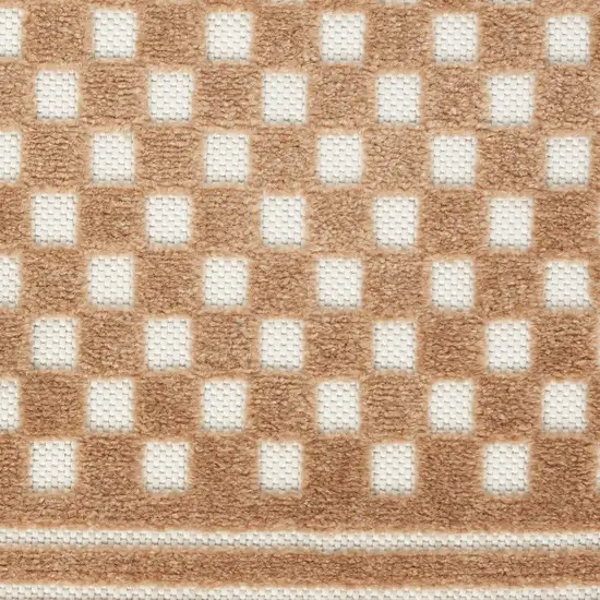 6' Brown Geometric Runner Rug Photo 4