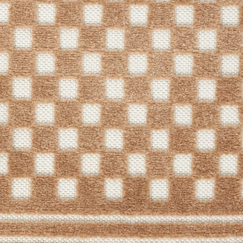 6' Brown Geometric Runner Rug Photo 4