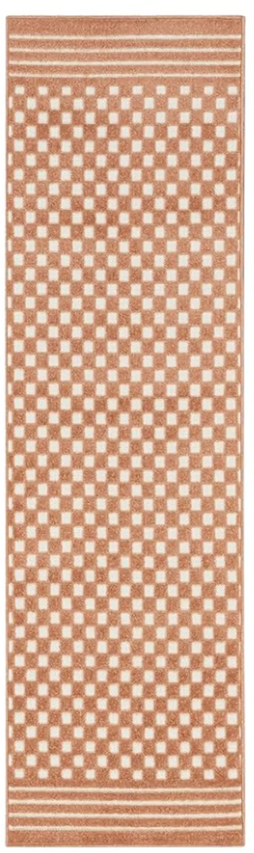 6' Brown Geometric Runner Rug Photo 1