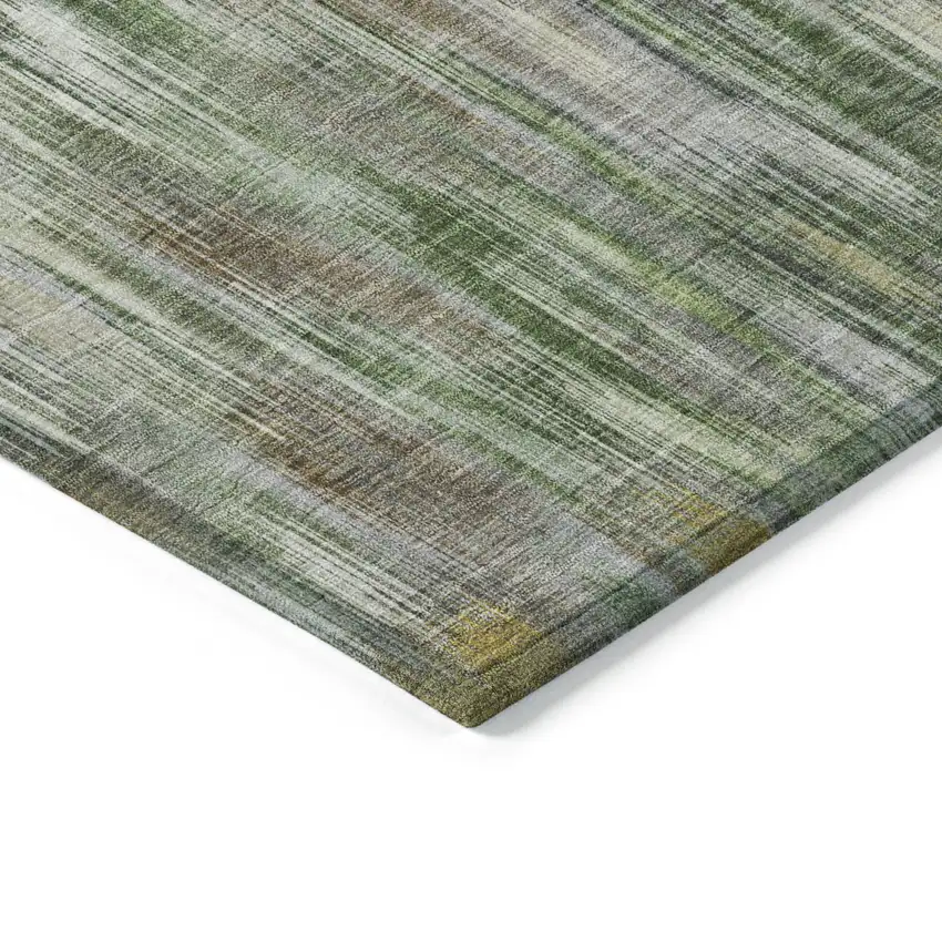 8' Brown Gold And Ivory Round Abstract Washable Indoor Outdoor Area Rug Photo 4