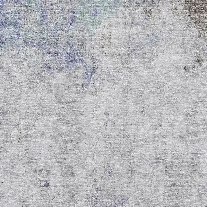 8' Brown Gray And Purple Abstract Washable Area Rug With UV Protection Photo 2