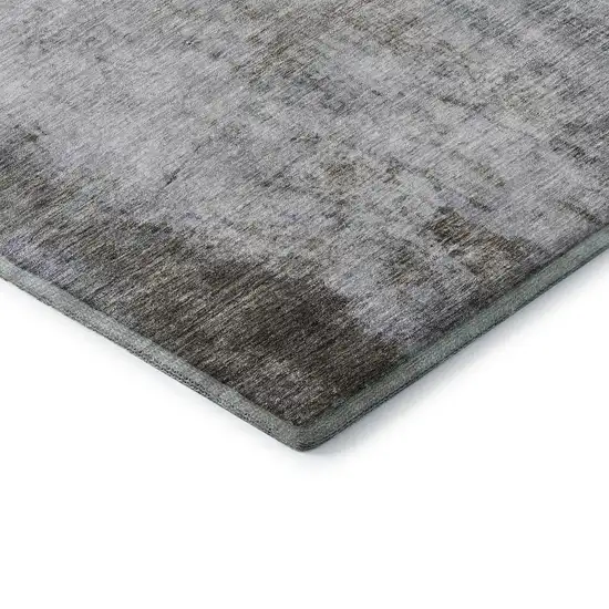 8' Brown Gray And Purple Abstract Washable Area Rug With UV Protection Photo 7