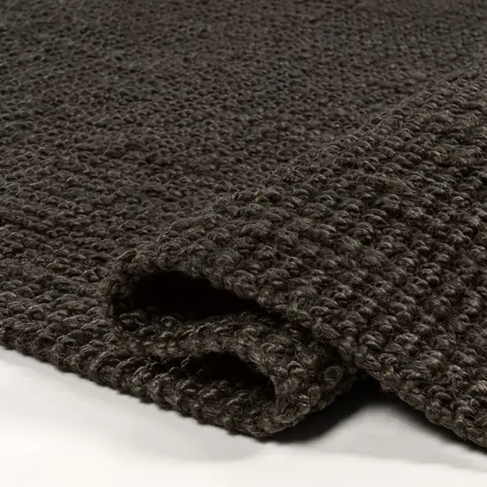 8' Brown Jute Handmade Runner Rug Photo 8