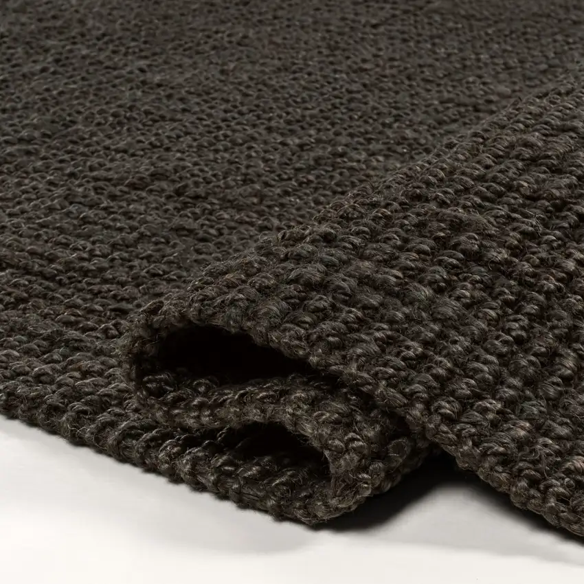 8' Brown Jute Handmade Runner Rug Photo 8