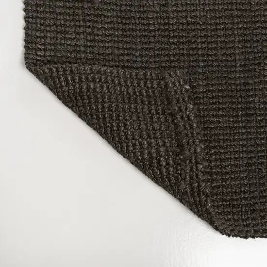 8' Brown Jute Handmade Runner Rug Photo 9