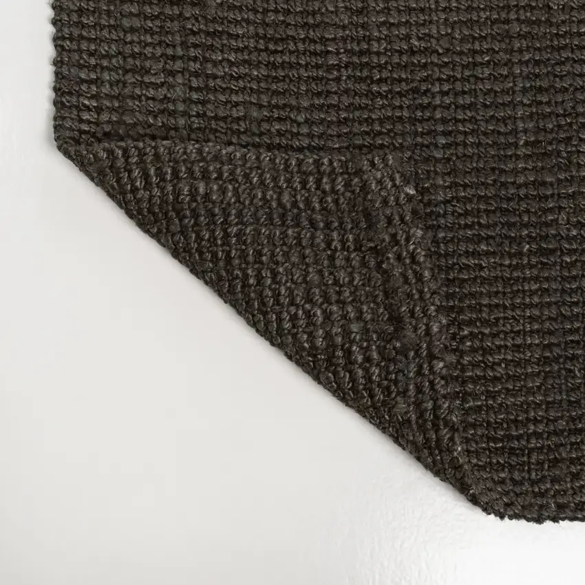 8' Brown Jute Handmade Runner Rug Photo 9