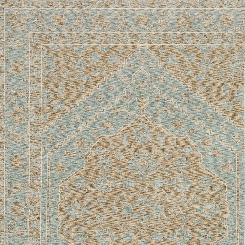 8' Brown Medallion Runner Rug With Fringe Photo 6