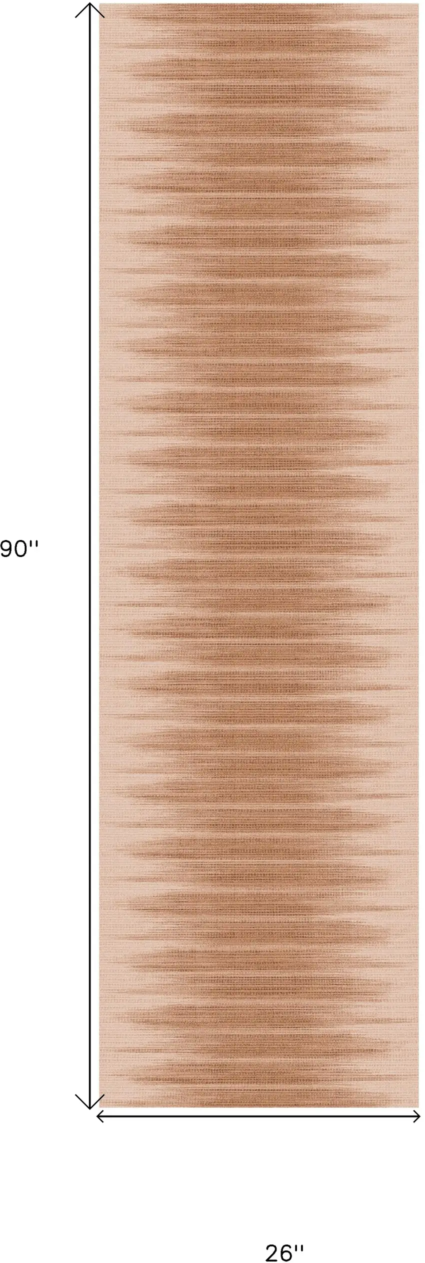 8' Brown Ombre Distressed Non Skid Runner Rug Photo 3