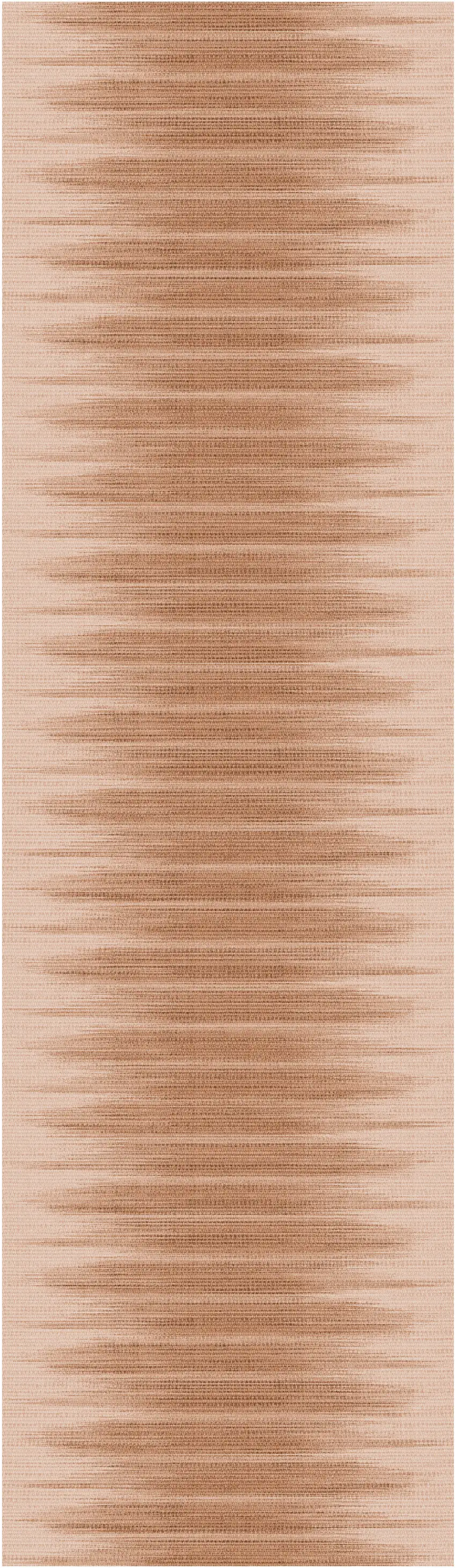 8' Brown Ombre Distressed Non Skid Runner Rug Photo 2
