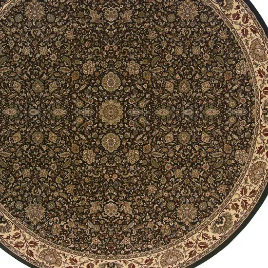 6' Brown Oriental Round Rug Photo 2