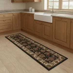 Photo of 8' Brown Oriental Runner Rug