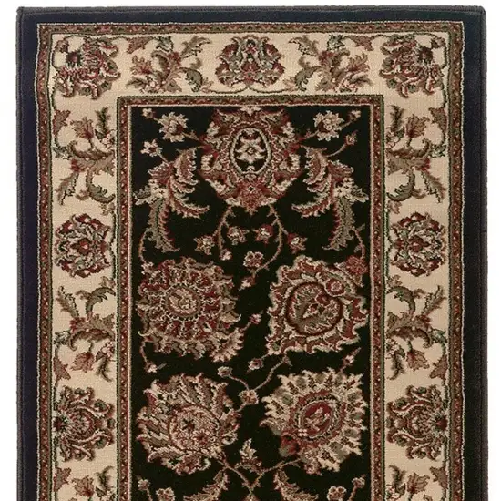 8' Brown Oriental Runner Rug Photo 4