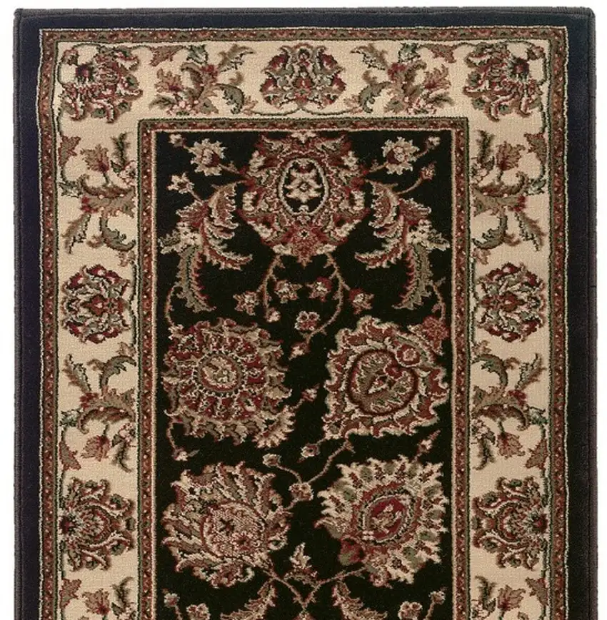 8' Brown Oriental Runner Rug Photo 4