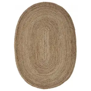 Photo of 7' Brown Oval Shaped Jute Area Rug