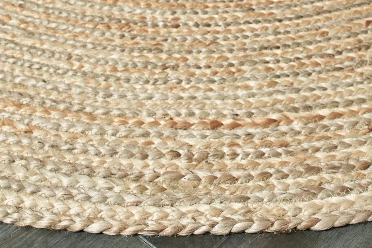 9' Brown Oval Shaped Jute Area Rug Photo 3