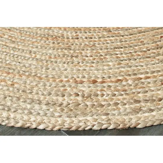 9' Brown Oval Shaped Jute Area Rug Photo 3
