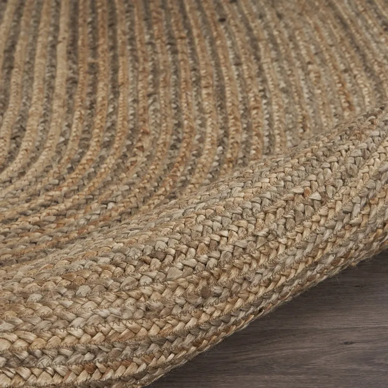 9' Brown Oval Shaped Jute Area Rug Photo 4
